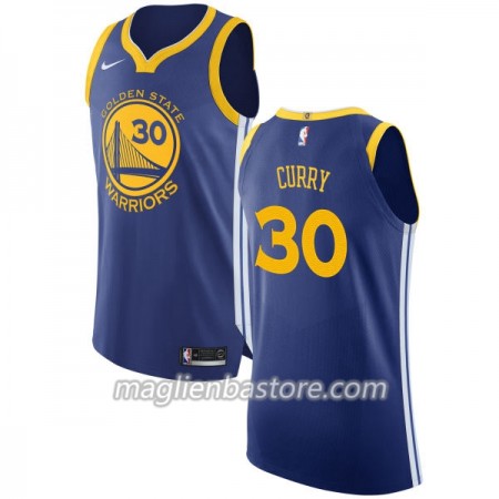 Maglia NBA Golden State Warriors Stephen Curry 30 Nike 2017-18 Blu Swingman - Uomo